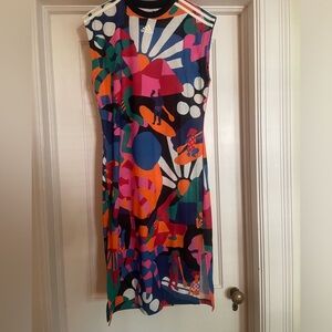 farm rio x adidas muscle tee dress sz small euc